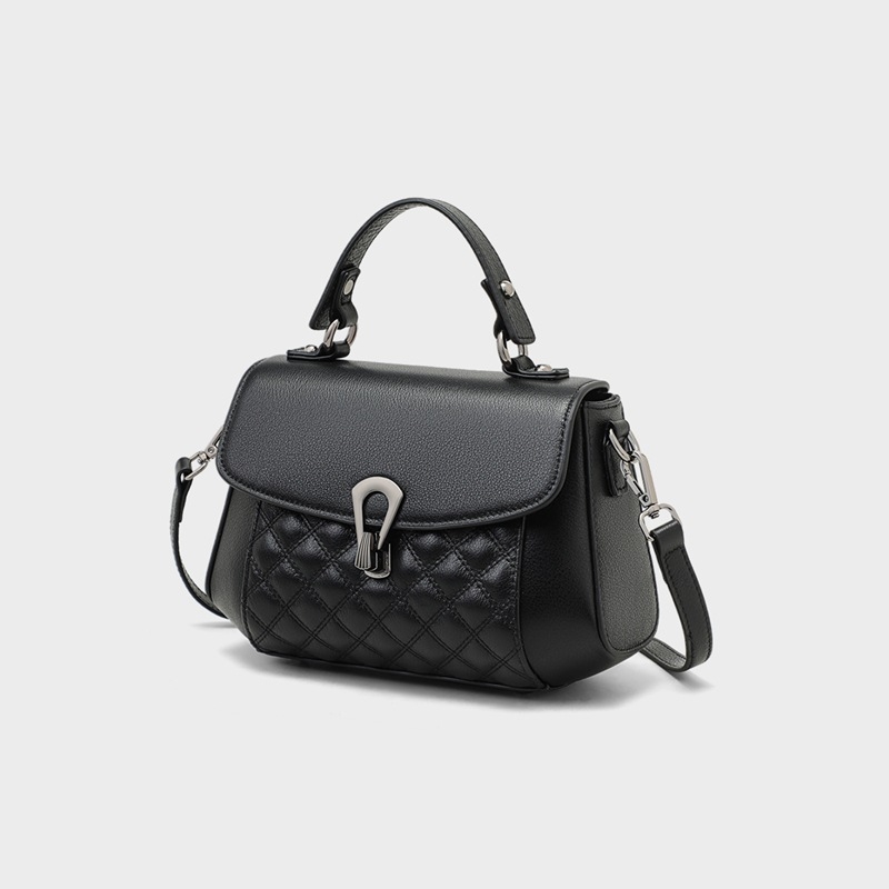 SEAMMER dámska taška — prešívaný horizontálny štvorcový dizajn z hovädzej kože (prvý vrstva) + syntetická koža, podšívka z textilu, uzáver prekrytý, vnútorná kapsa na zips a kapsa na identifikáciu, medzivrstva, jeden ramenný popruh, na denné nosenie, jeseň