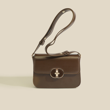 Ženska mala kvadratna torba preko ramena – urbani stil jednostavnosti, PU koža, vodoravni kvadratni oblik, zatvarač na klik