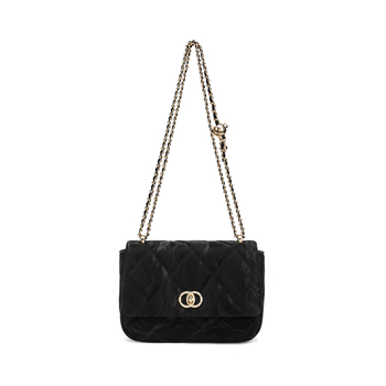 Caroldian Diamantový Reťazový Kabelka - Horizontálna Štvorcová Taška na Pás/ cez Rameno, Zips, Vnútorná Textilná Podšívka, Vonkajšie 3D Vrecko, Jeden Popruh