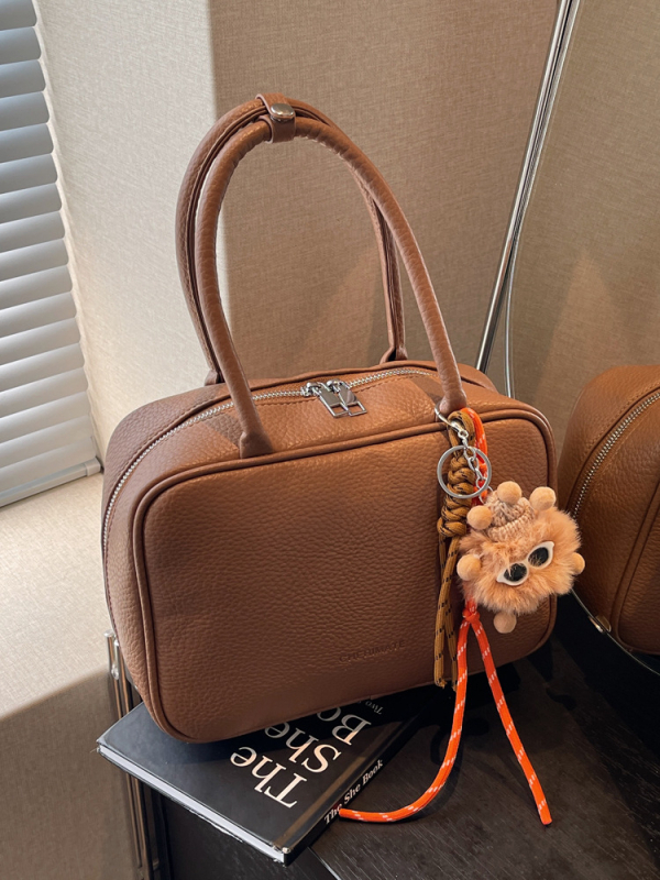 Ženska satchel torba: urbani jednostavan stil, PU koža, oblik jastuka, zatvaranje na zip, unutarnja džep za dokumente