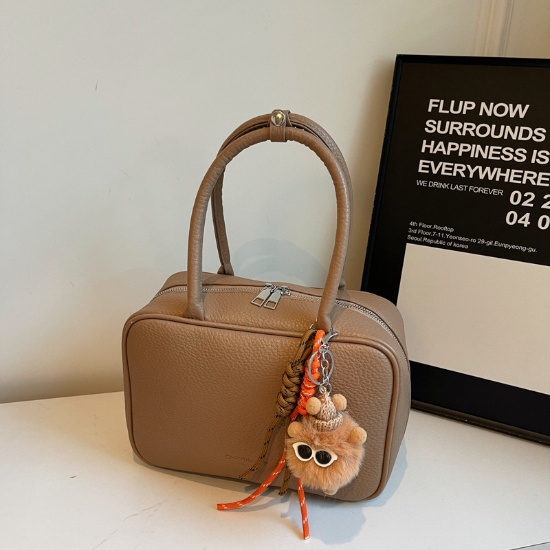 Ženska satchel torba: urbani jednostavan stil, PU koža, oblik jastuka, zatvaranje na zip, unutarnja džep za dokumente