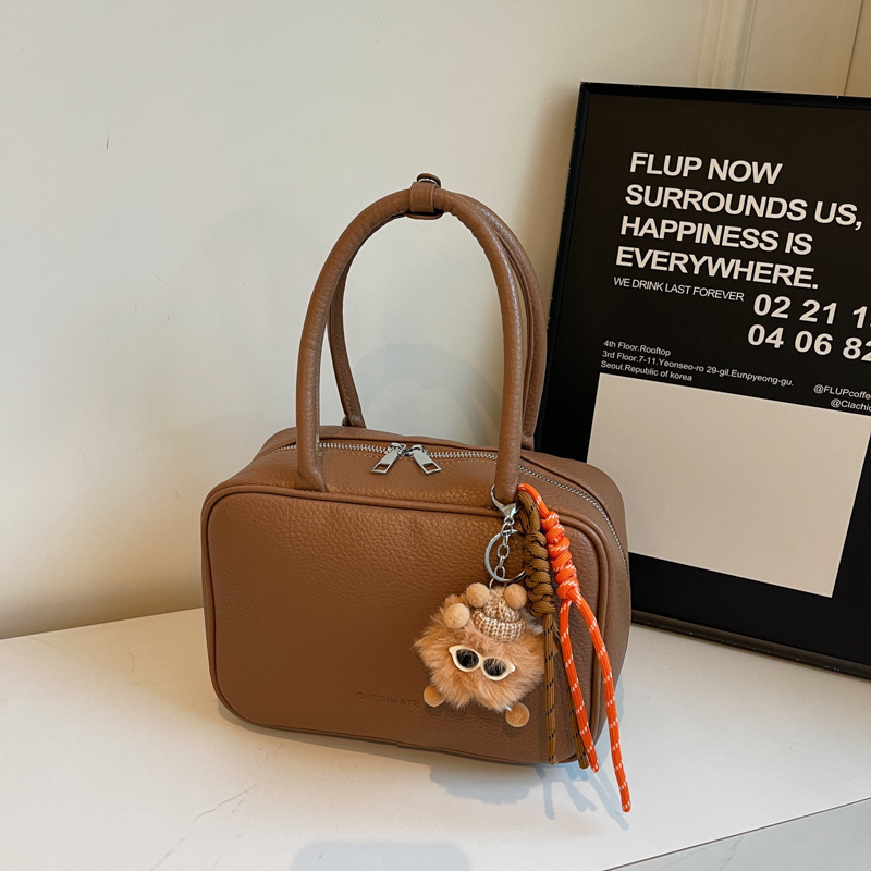 Ženska satchel torba: urbani jednostavan stil, PU koža, oblik jastuka, zatvaranje na zip, unutarnja džep za dokumente