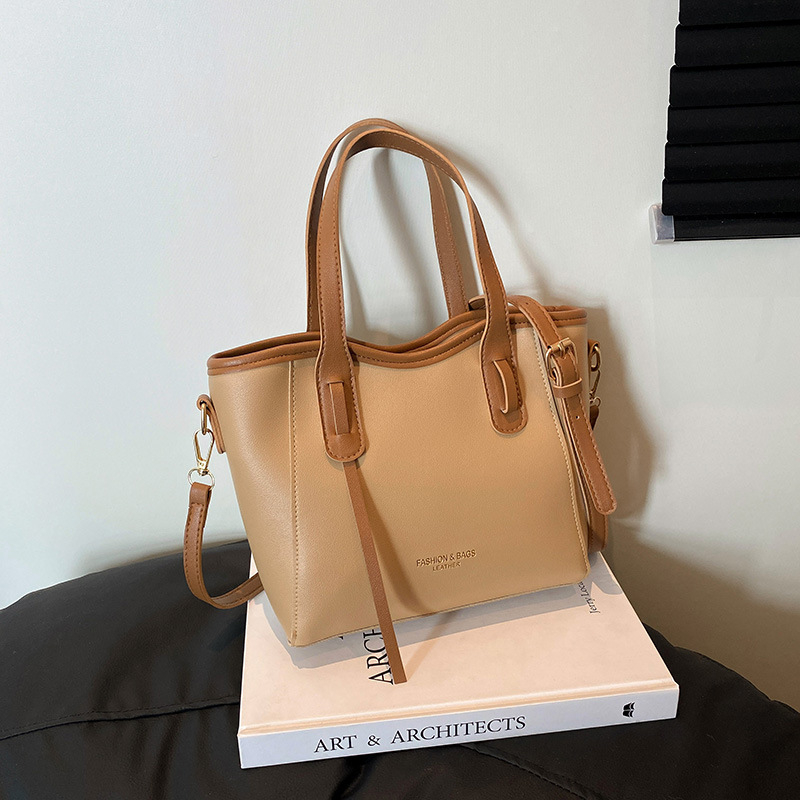 PU crossbody bucket taška, mestský minimalistický štýl, horizontálny štvorcový tvar, zipsové zapínanie, polyesterové vnútro