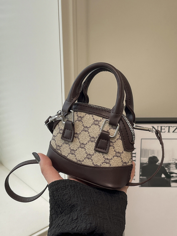 Crossbody torba s urbanim stilom, PU materijal, oblik školjke, zatvaranje na zip, poliester podstava