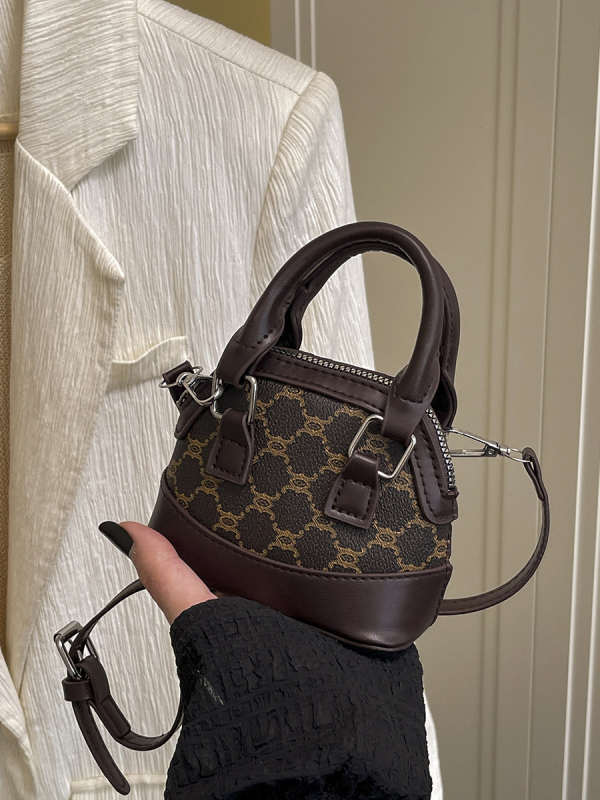 Crossbody torba s urbanim stilom, PU materijal, oblik školjke, zatvaranje na zip, poliester podstava