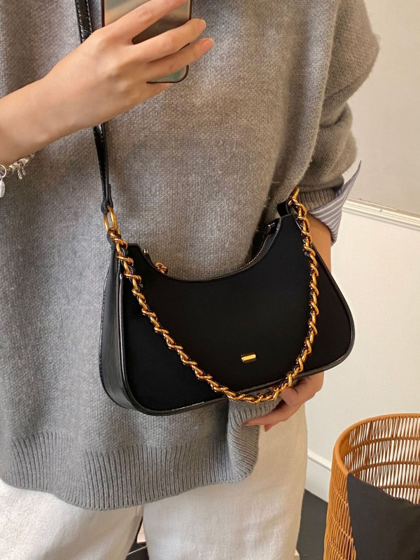 Crossbody torba u urbanom minimalističkom stilu, PU materijal, dumpling oblik, poliester podstava, zatvaranje zipom