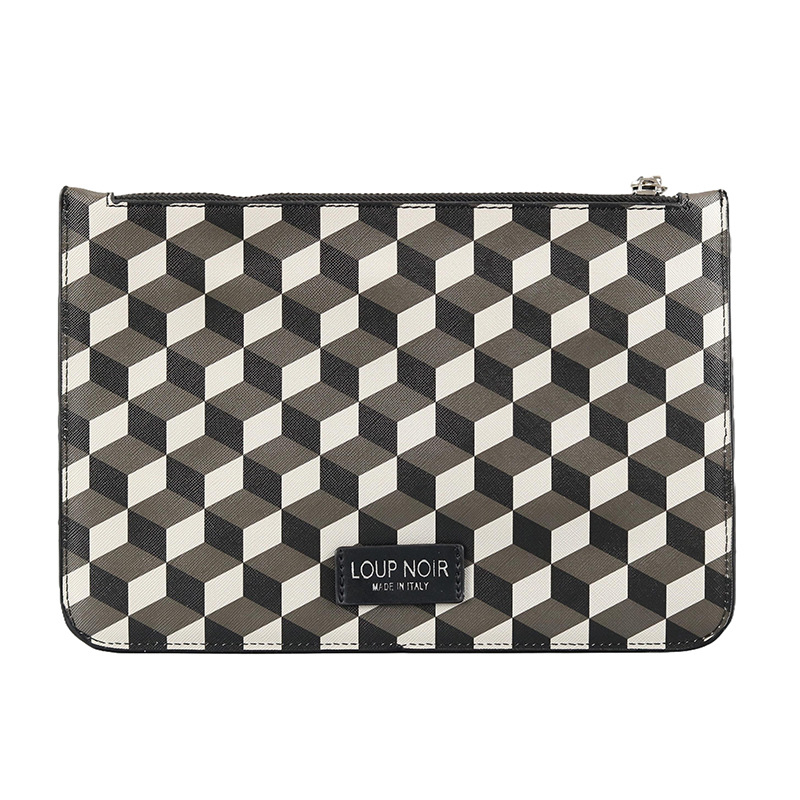 PU vodorovne štvorcová kabelka so zipsom, vrecká na telefón a dokumenty, podšívka z polyesteru