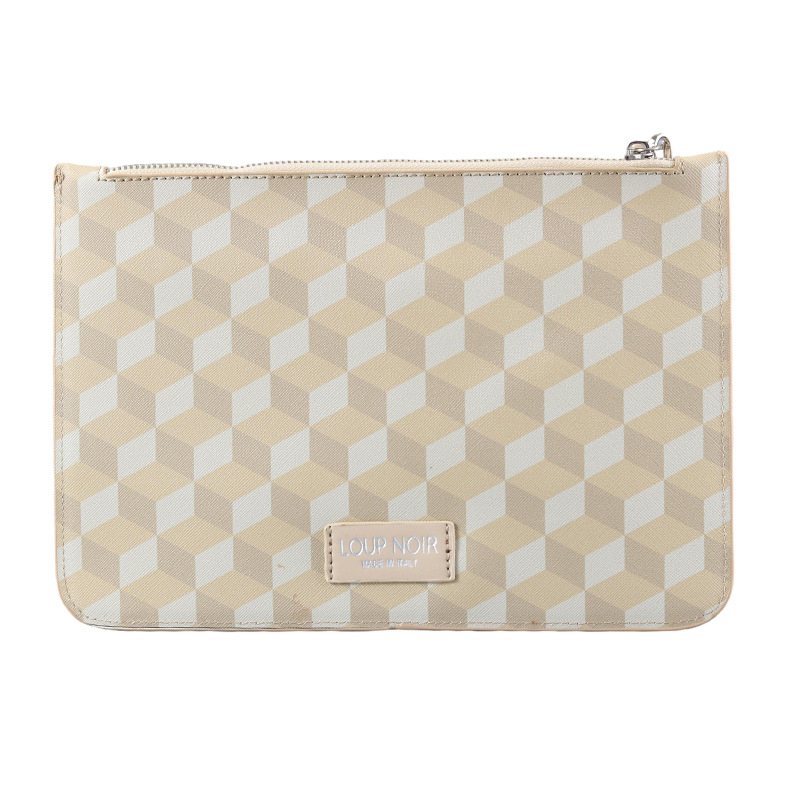 PU vodorovne štvorcová kabelka so zipsom, vrecká na telefón a dokumenty, podšívka z polyesteru