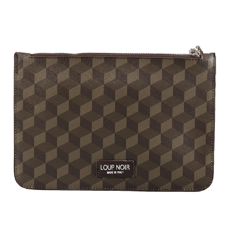 PU vodorovne štvorcová kabelka so zipsom, vrecká na telefón a dokumenty, podšívka z polyesteru