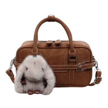 PU medžiagos Crossbody krepšys, vidutinio dydžio, horizontaliai kvadratinė forma, užtrauktuko atidarymas, vidinė užtrauktuko kišenė