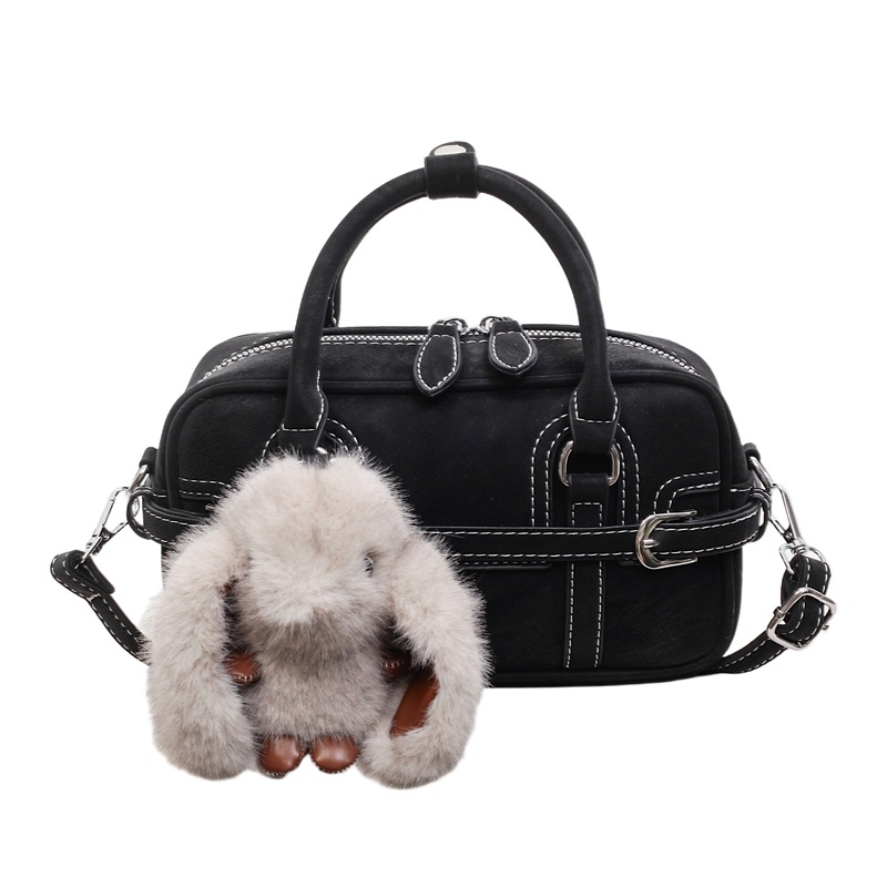 PU medžiagos Crossbody krepšys, vidutinio dydžio, horizontaliai kvadratinė forma, užtrauktuko atidarymas, vidinė užtrauktuko kišenė