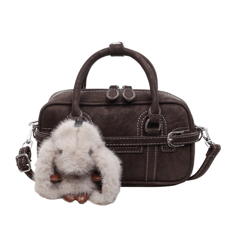 PU medžiagos Crossbody krepšys, vidutinio dydžio, horizontaliai kvadratinė forma, užtrauktuko atidarymas, vidinė užtrauktuko kišenė