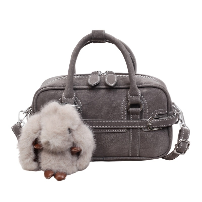 PU medžiagos Crossbody krepšys, vidutinio dydžio, horizontaliai kvadratinė forma, užtrauktuko atidarymas, vidinė užtrauktuko kišenė