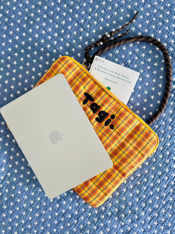 Τσάντα λάπτοπ με κέντημα καρό, αδιάβροχη, μεγάλη χωρητικότητα, βαμβακερή επένδυση, Spring 2025 κυκλοφορία