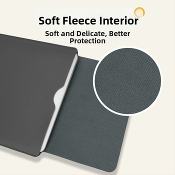 PU kožený obal na notebook, vodotesný a odolný voči opotrebeniu, s krytým otvorom, vnútorná priehradka na počítač, podšívka z umelej kože