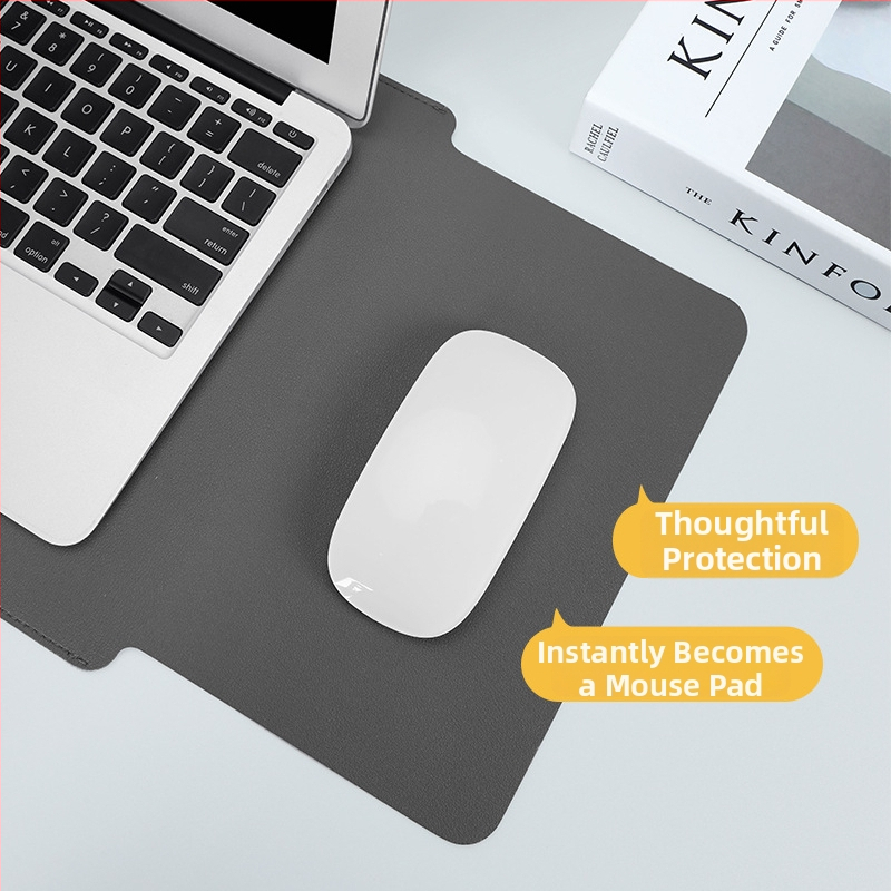 PU kožený obal na notebook, vodotesný a odolný voči opotrebeniu, s krytým otvorom, vnútorná priehradka na počítač, podšívka z umelej kože