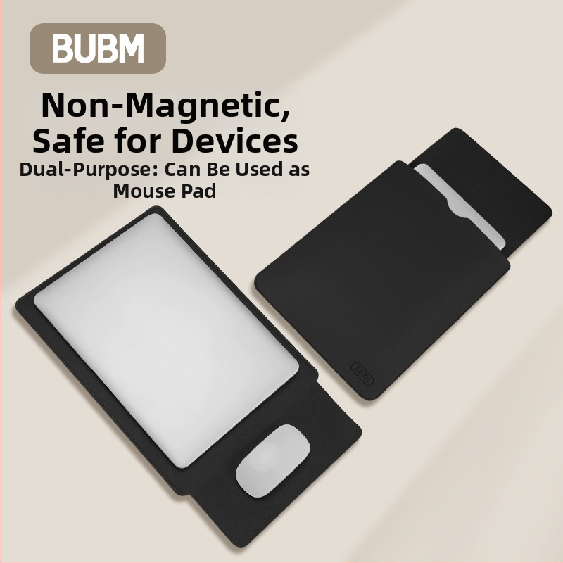 PU kožený obal na notebook, vodotesný a odolný voči opotrebeniu, s krytým otvorom, vnútorná priehradka na počítač, podšívka z umelej kože