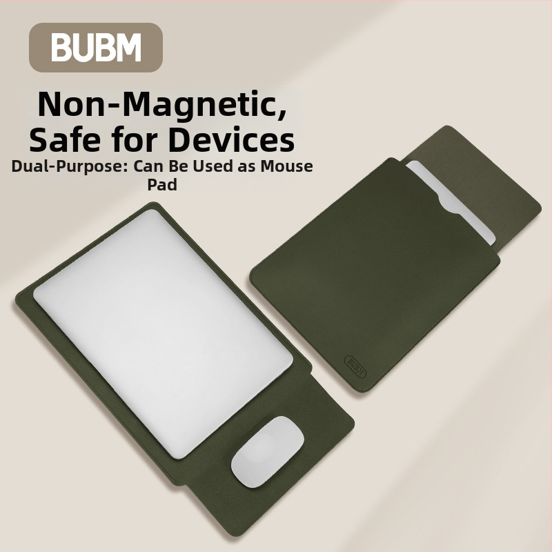 PU kožený obal na notebook, vodotesný a odolný voči opotrebeniu, s krytým otvorom, vnútorná priehradka na počítač, podšívka z umelej kože