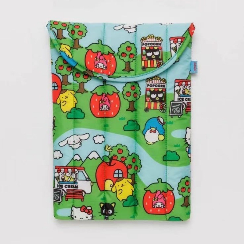 Torba za tablet i prijenosno računalo od najlona, podstava od pamuka, otisak anime mačke, stil mladi kampus, funkcija skladištenja