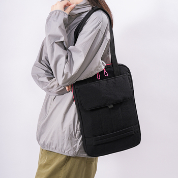 Brašna na notebook cez rameno s priedušným dizajnom, jednofarebný vzor, unisex, polyesterová podšívka, zimná edícia 2025