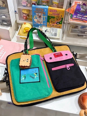 Geantă crossbody pentru laptop cu buzunar pentru tabletă – Dublă utilizare, Capacitate mare, Exterior PU, Interior din pânză (Primăvara 2025, Funcție: Altele, Gen: Masculin)