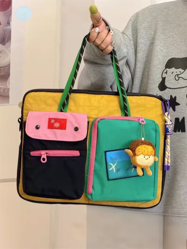 Geantă crossbody pentru laptop cu buzunar pentru tabletă – Dublă utilizare, Capacitate mare, Exterior PU, Interior din pânză (Primăvara 2025, Funcție: Altele, Gen: Masculin)