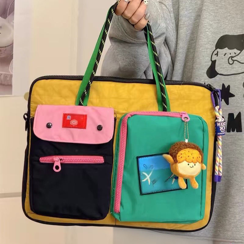 Geantă crossbody pentru laptop cu buzunar pentru tabletă – Dublă utilizare, Capacitate mare, Exterior PU, Interior din pânză (Primăvara 2025, Funcție: Altele, Gen: Masculin)
