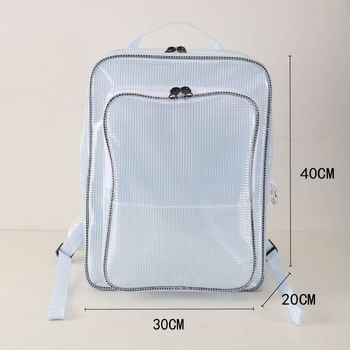 Mugursoma ar korejiska stila režģa konstrukciju, antistatiska, izturīga pret aukstumu, 20 kg slodze, PVC ūdensizturīga, rāvējslēdzējs