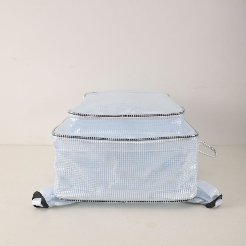 Mugursoma ar korejiska stila režģa konstrukciju, antistatiska, izturīga pret aukstumu, 20 kg slodze, PVC ūdensizturīga, rāvējslēdzējs