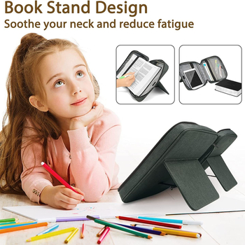 Ou Chuangmei Geantă poliester pentru cărți și tablete, cu suport de lectură portabil – Unisex