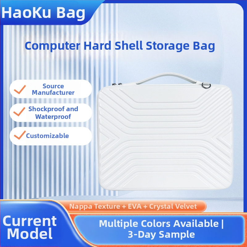 Tvrdý puzdro na notebook z EVA, vodotesný a odolný voči opotrebeniu, zapínanie na zips, teleskopická rúčka, vnútorné vrecká na karty