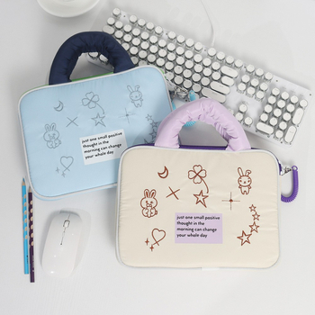 Rukoväťová taška na notebook s vyšitým vzorom zvieraťa, odolná proti nárazom space-cotton výplň, Oxford látka, podšívka polyestér-bavlna, viacúčelová