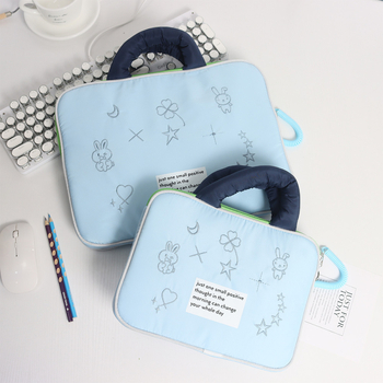 Rukoväťová taška na notebook s vyšitým vzorom zvieraťa, odolná proti nárazom space-cotton výplň, Oxford látka, podšívka polyestér-bavlna, viacúčelová