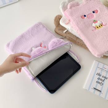 Torba za tablet od pliša s motivom životinja, dječji crtani stil, otporna na habanje, bez podstavke