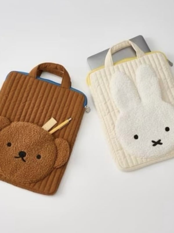 Θήκη tablet ανθεκτική στους κραδασμούς με μοτίβο χαριτωμένου λαγουδάκι-αρκούδας, νάιλον εξωτερικό και επένδυση, unisex, άνοιξη 2025