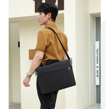 Torba za laptop od Oxford tkanine, preko ramena, unisex, podstava od poliestera, monohromatski uzorak