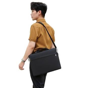 Torba za laptop od Oxford tkanine, preko ramena, unisex, podstava od poliestera, monohromatski uzorak