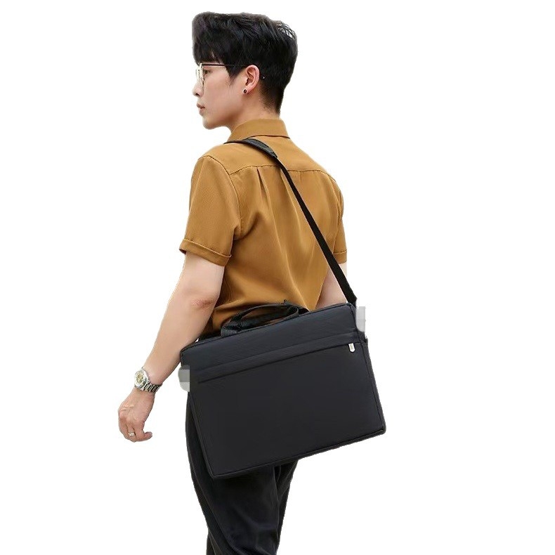 Torba za laptop od Oxford tkanine, preko ramena, unisex, podstava od poliestera, monohromatski uzorak