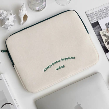 Geantă pentru laptop din bumbac cu fermoar, mâner de purtare, pentru activități extracurriculare, stil simplu