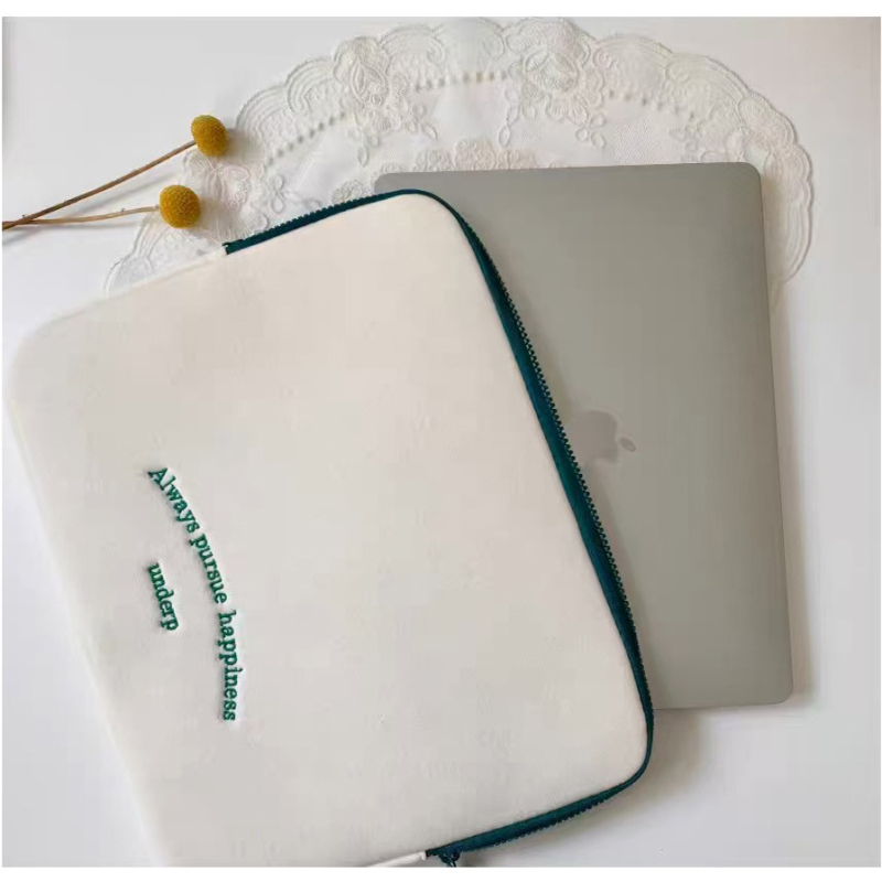 Geantă pentru laptop din bumbac cu fermoar, mâner de purtare, pentru activități extracurriculare, stil simplu