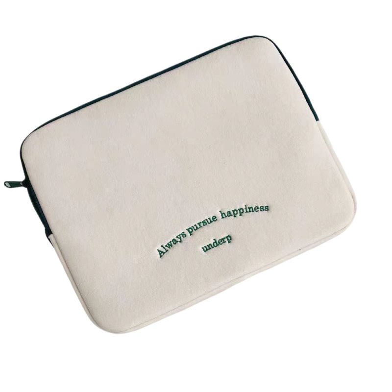 Geantă pentru laptop din bumbac cu fermoar, mâner de purtare, pentru activități extracurriculare, stil simplu