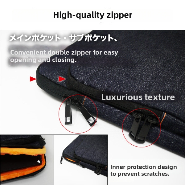 Denim taška na tablet s veľkou kapacitou, multifunkčná, polyesterová podšívka — unisex, jeseň 2023