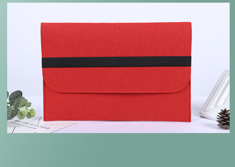 Husă din fetru pentru tabletă, cu căptușeală respirabilă și rezistentă la uzură, model în dung, stil de călătorie