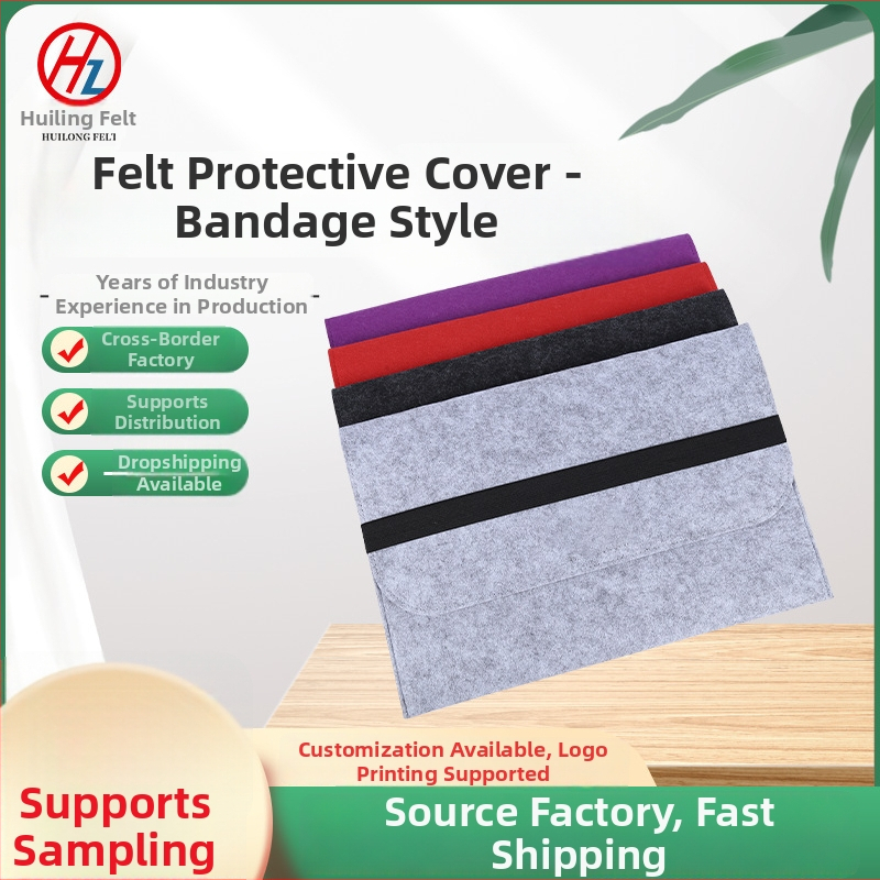 Husă din fetru pentru tabletă, cu căptușeală respirabilă și rezistentă la uzură, model în dung, stil de călătorie