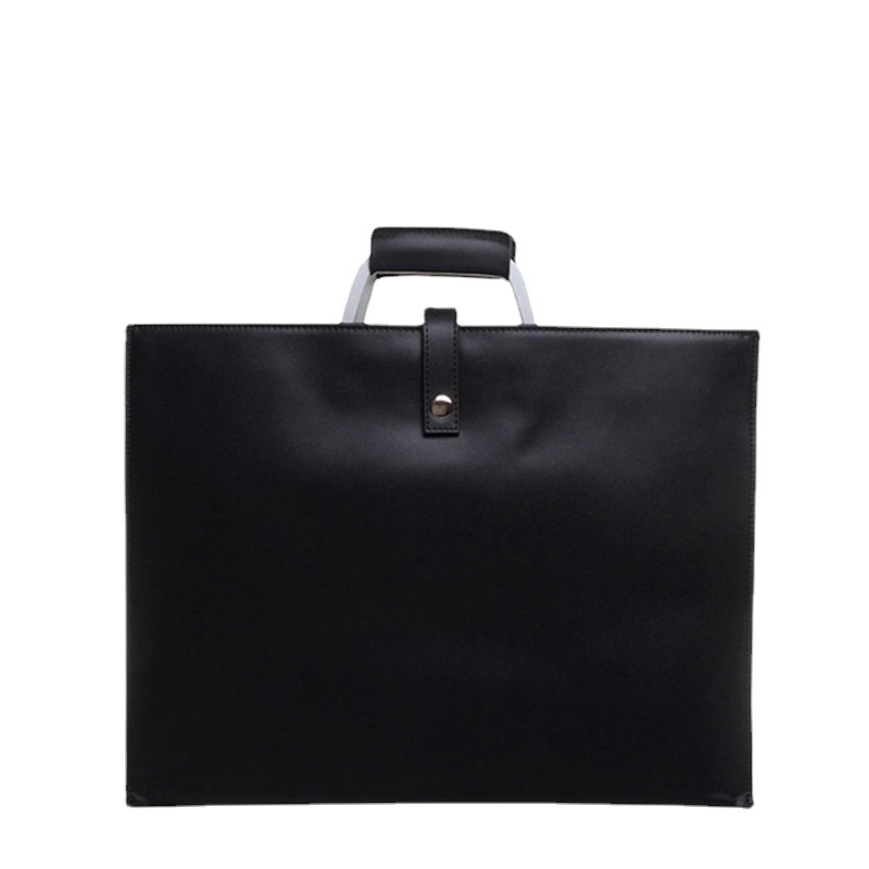 Unisex επαγγελματική τσάντα από γνήσιο δέρμα αγελάδας για ταμπλέτες και φορητό υπολογιστή — μαγνητικό κούμπωμα, θήκη λάπτοπ, τηλεσκοπική λαβή