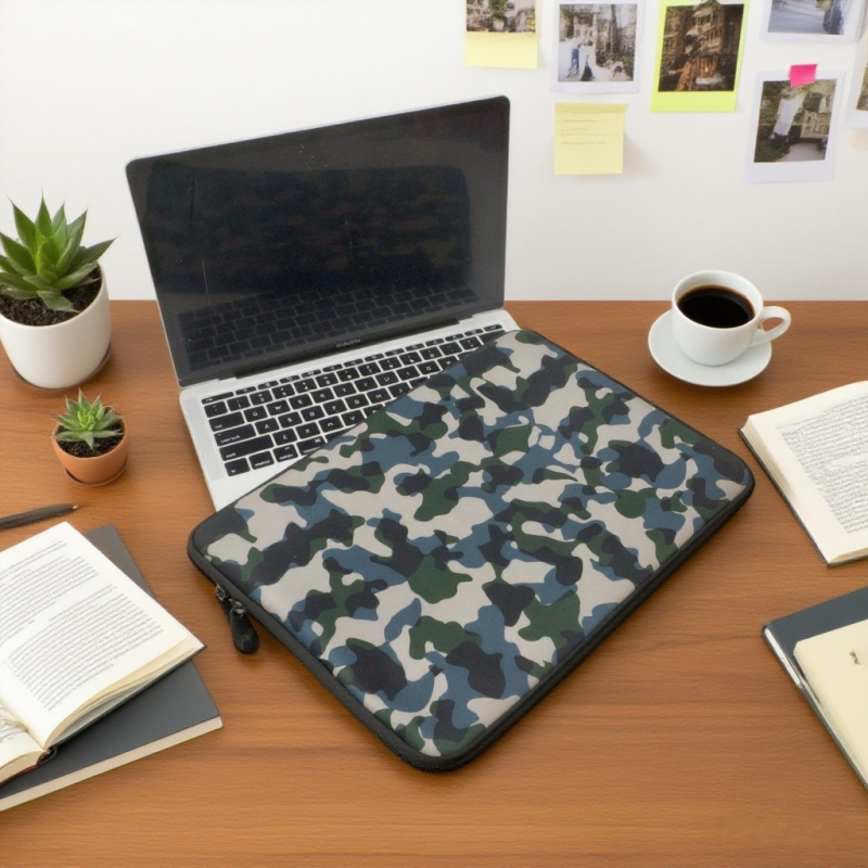 Chengda iekšējā soma portatīvajam datoram un planšetdatoram no niršanas materiāla, kamuflāžas raksts, neilona odere, ultraviegla, izturīga pret nodilumu un skrāpējumiem