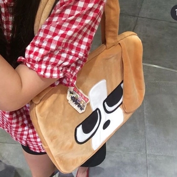 Dsyqcyp geantă de umăr pentru laptop, din material plush, model animale desen animate, căptușeală poliester, unisex