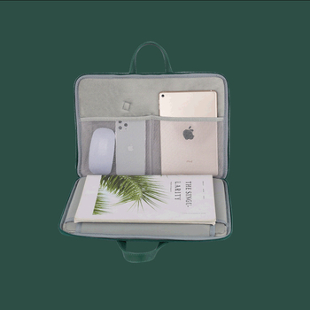 PU ādas datora soma – ūdensizturīga un triecienizturīga, rāvējslēdzēja atvērums, iekšējie kabatiņi telefoniem, ID, klēpjdatoram un kamerai, korejiešu stils, zaķa raksts