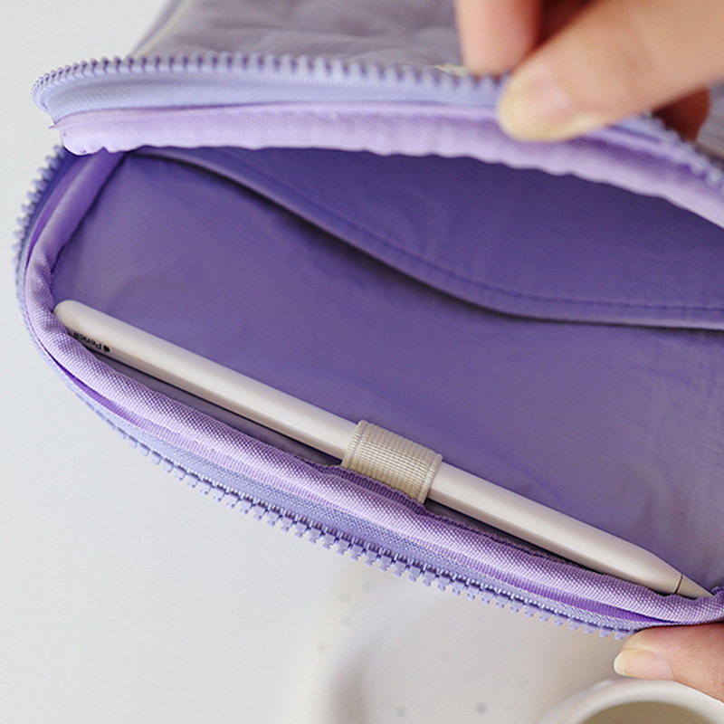 Geantă pentru tabletă din nylon impermeabil, stil clutch, închidere cu fermoar, interior cu plasă tip grilaj închis, lansare iarnă 2023, pentru uz școlar