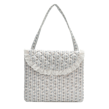 Geantă pentru tabletă în stil coreean, cu model floral și dantelă, respirabilă, ultraușoară, material poliester, căptușeală poliester